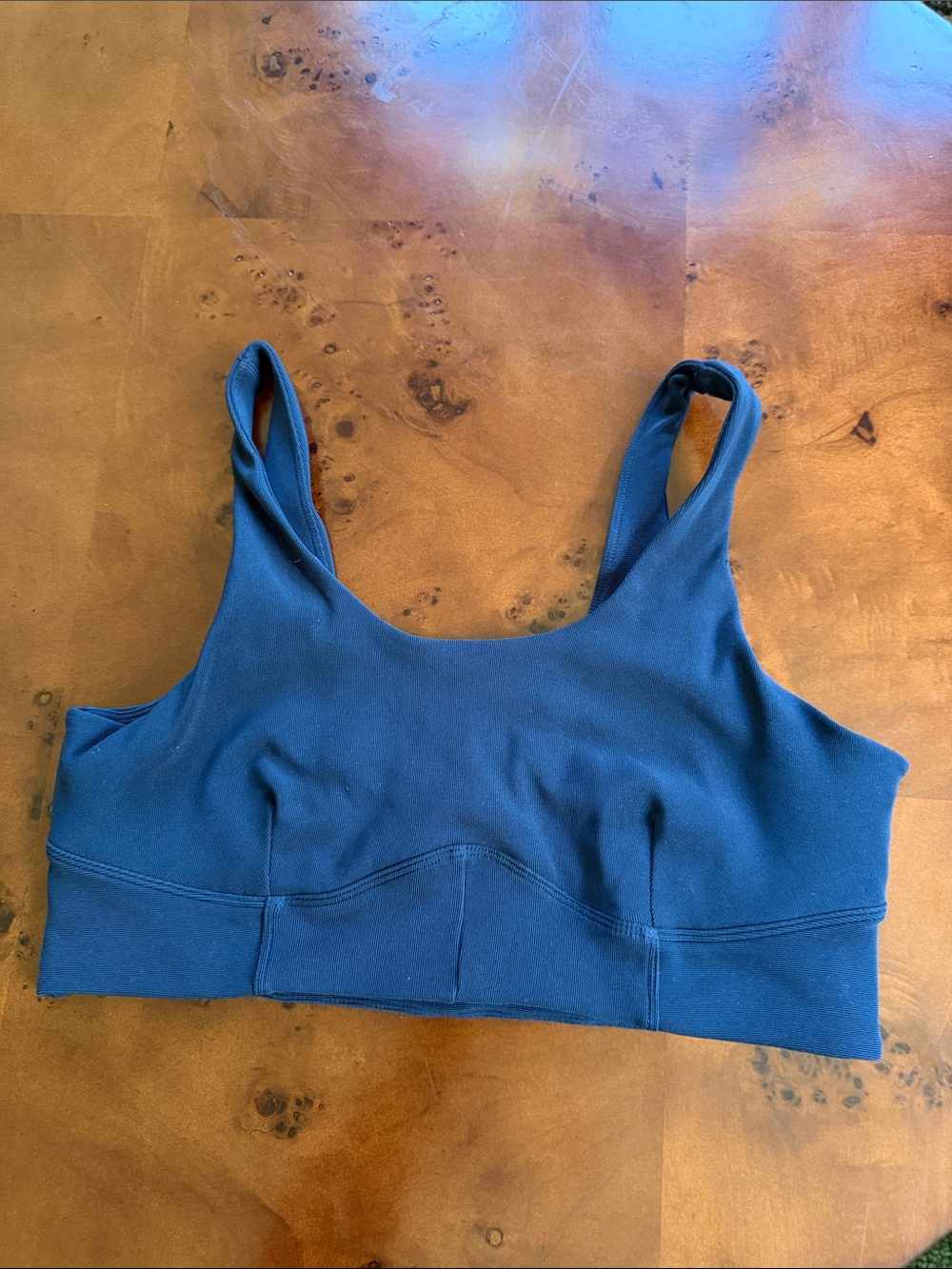 Zella Teal Blue Seamless Scoop Sports Bra